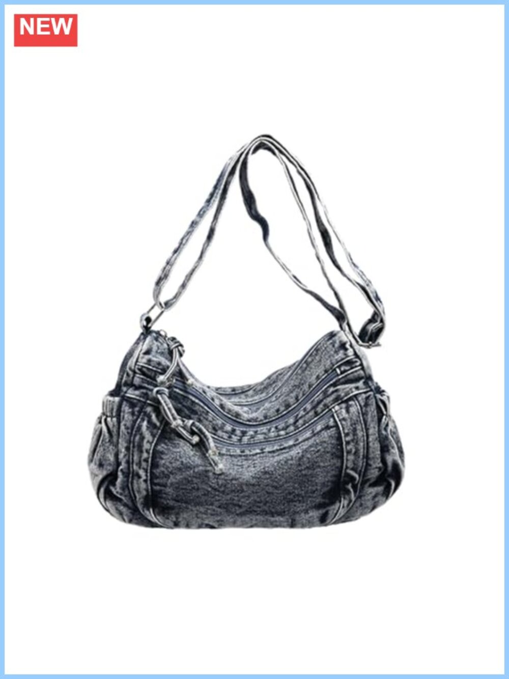Denim Shoulder Bag Crossbody Satchel Large Capacity Handbag